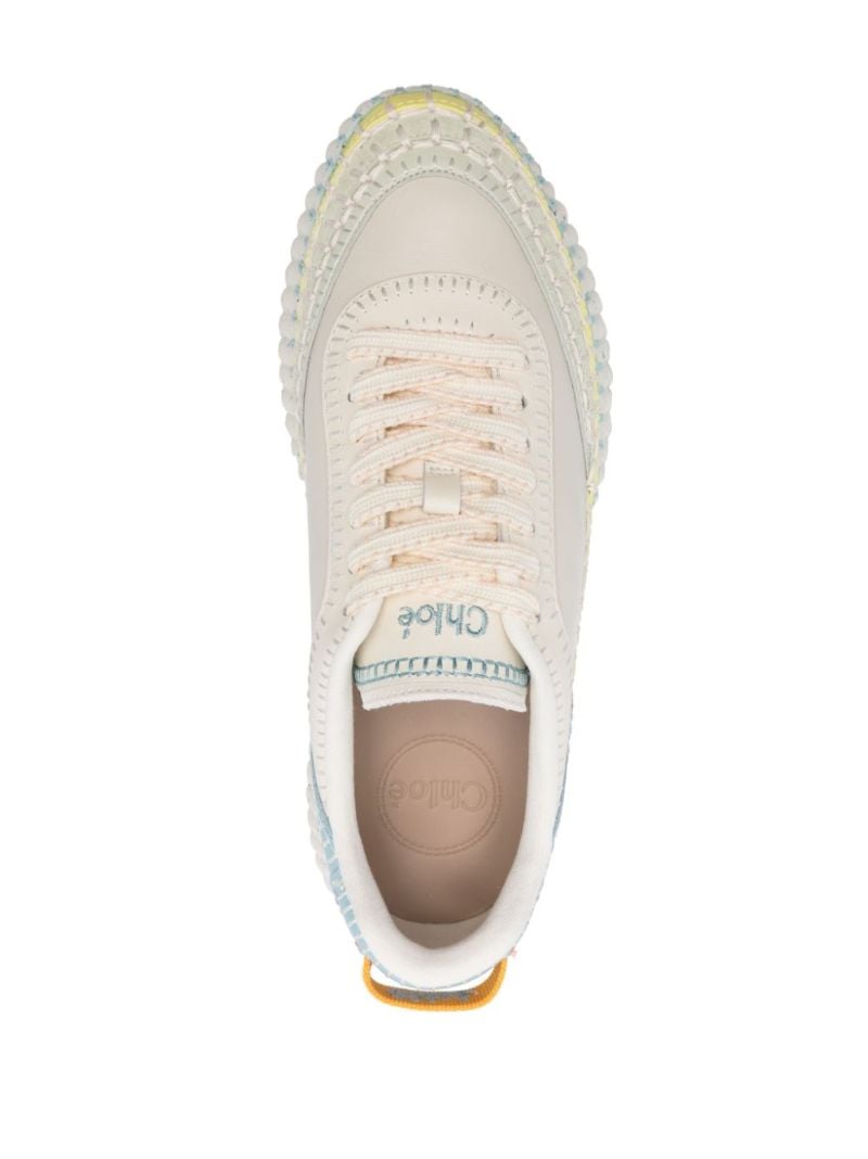 White Nama Whipstitch Sneakers