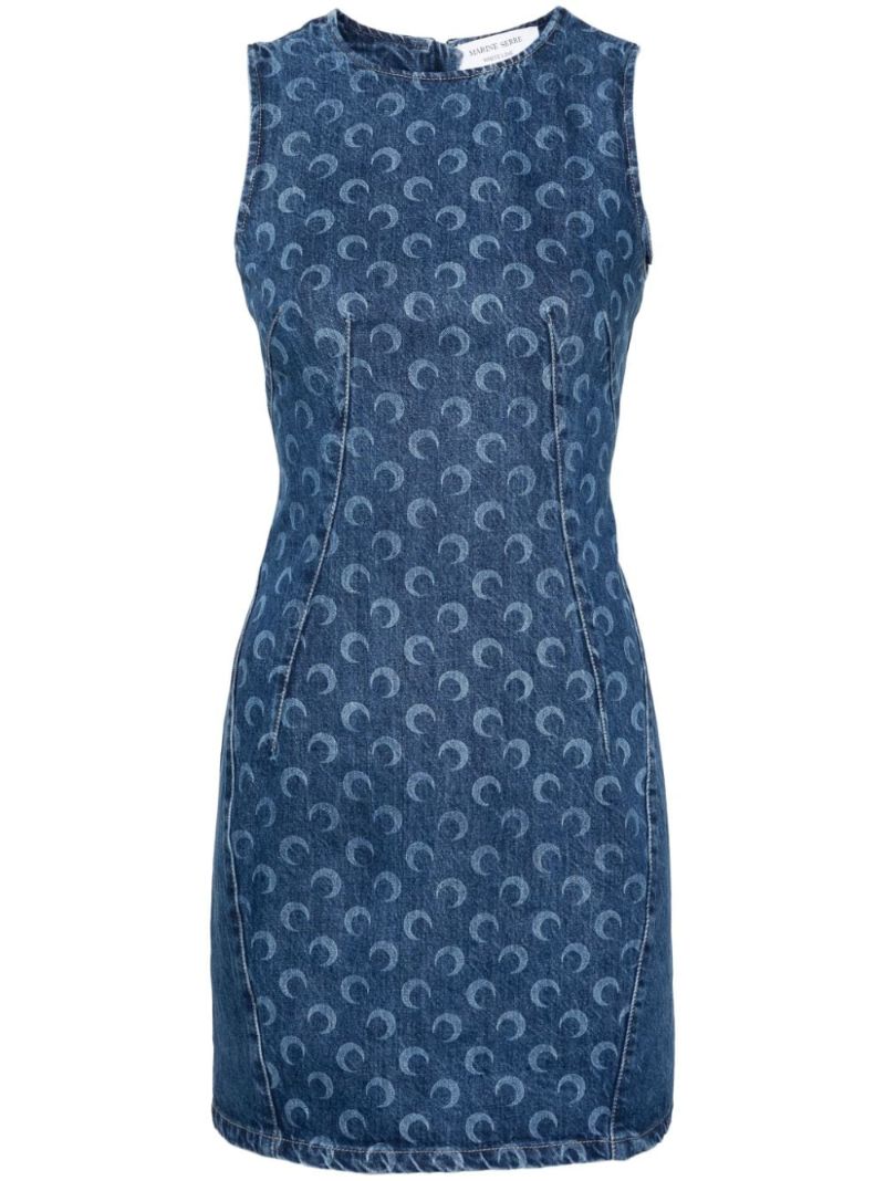 Blue Crescent Moon Deadstock Denim Dress