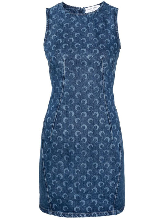 Blue Crescent Moon Deadstock Denim Dress