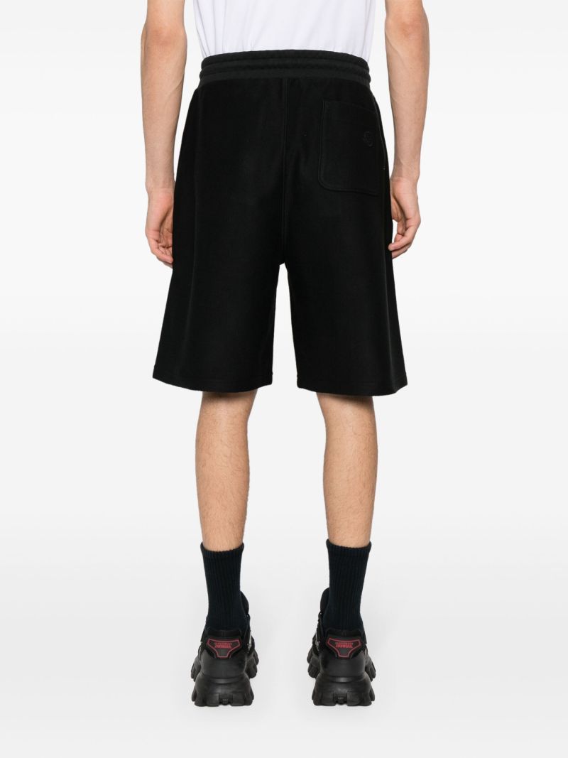 Black Logo-embossed Cotton Track Shorts