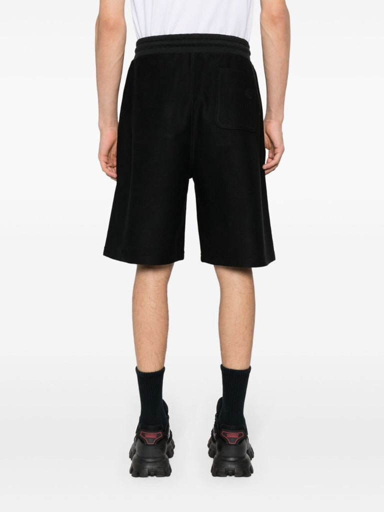 Black Logo-embossed Cotton Track Shorts