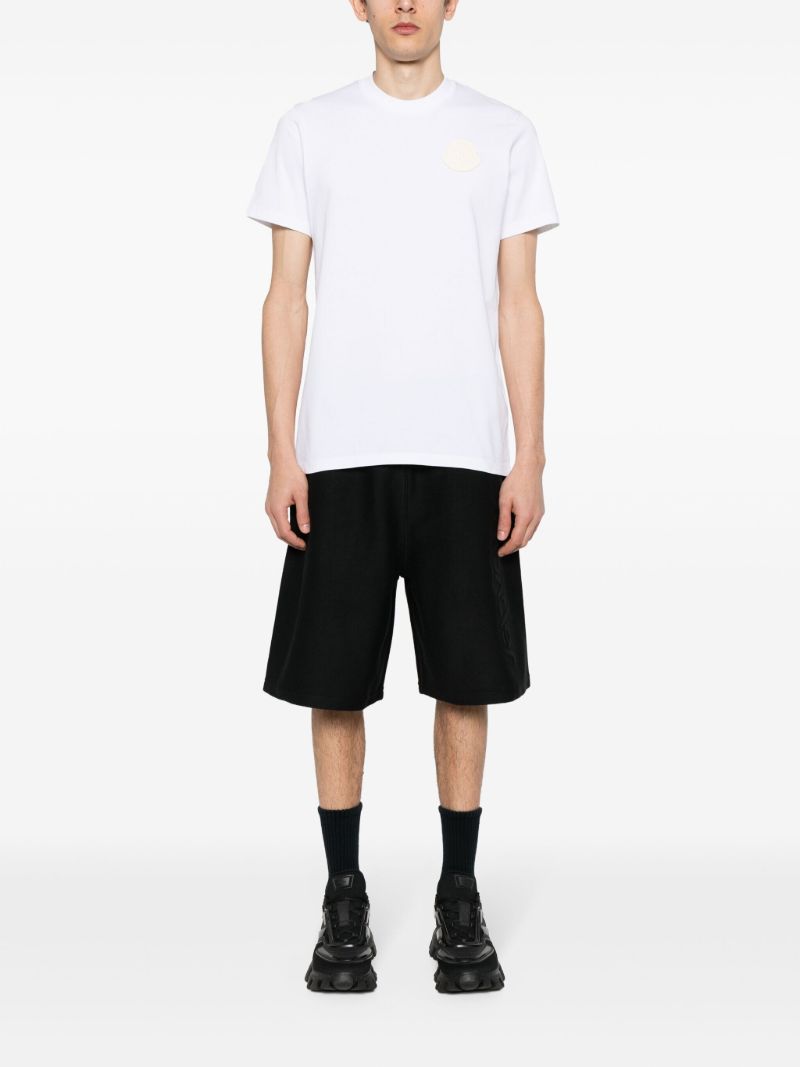 Black Logo-embossed Cotton Track Shorts