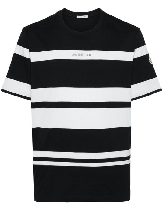 Black Striped Cotton T-shirt