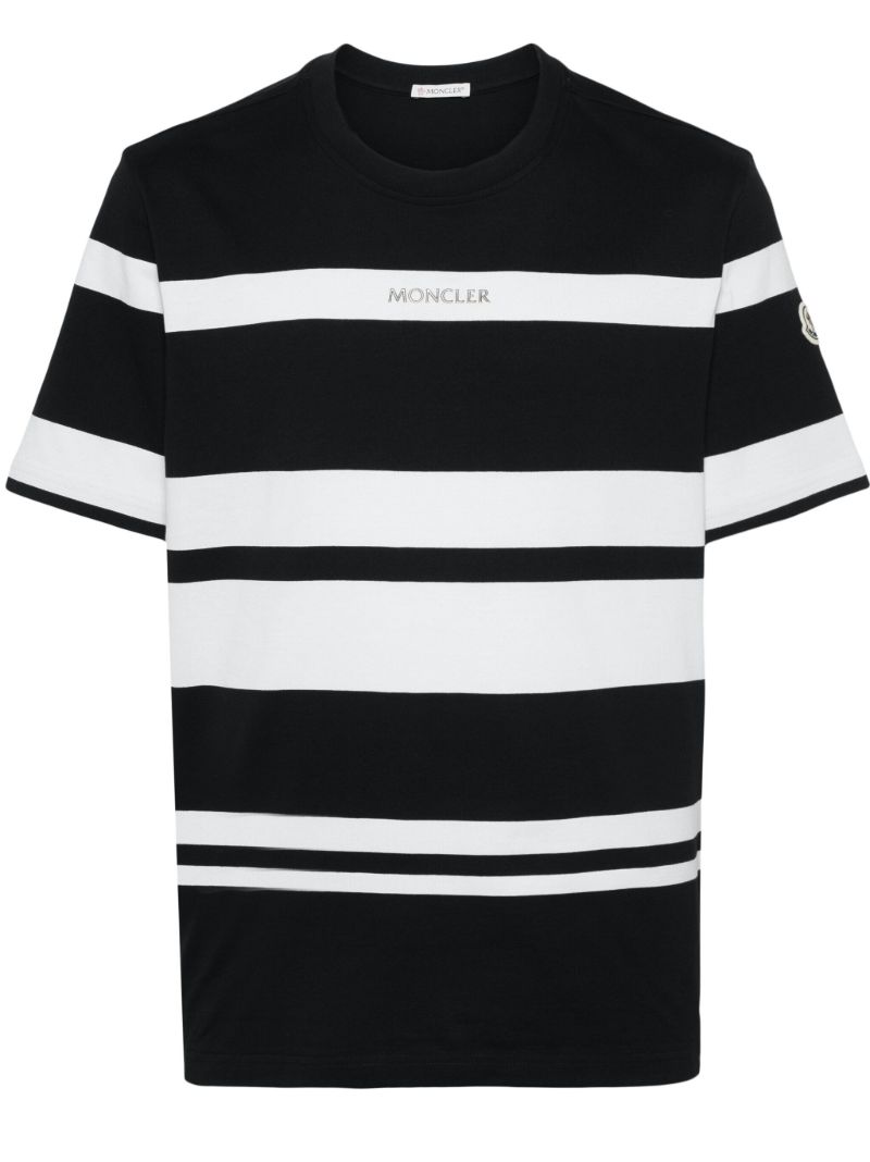 Black Striped Cotton T-shirt