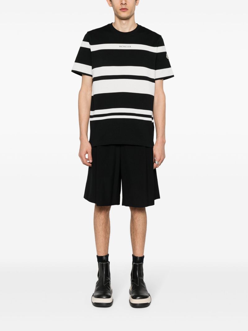 Black Striped Cotton T-shirt