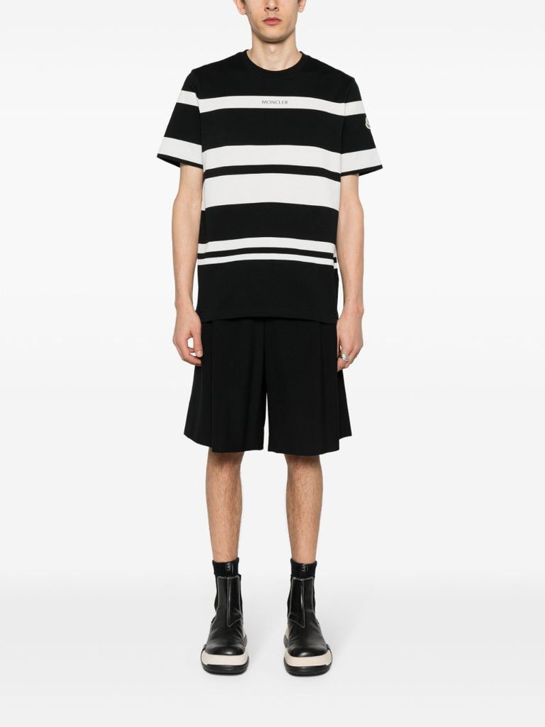Black Striped Cotton T-shirt