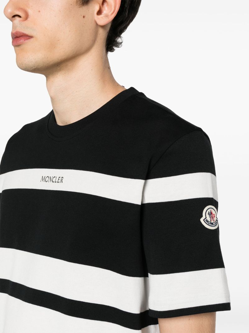 Black Striped Cotton T-shirt