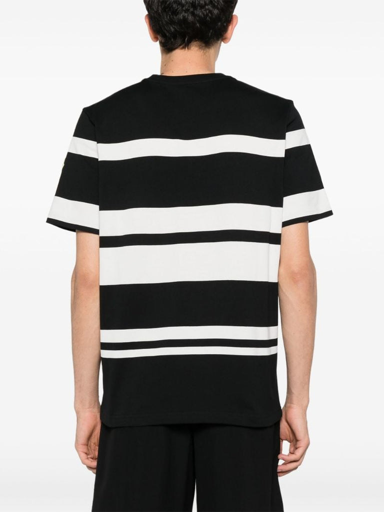Black Striped Cotton T-shirt