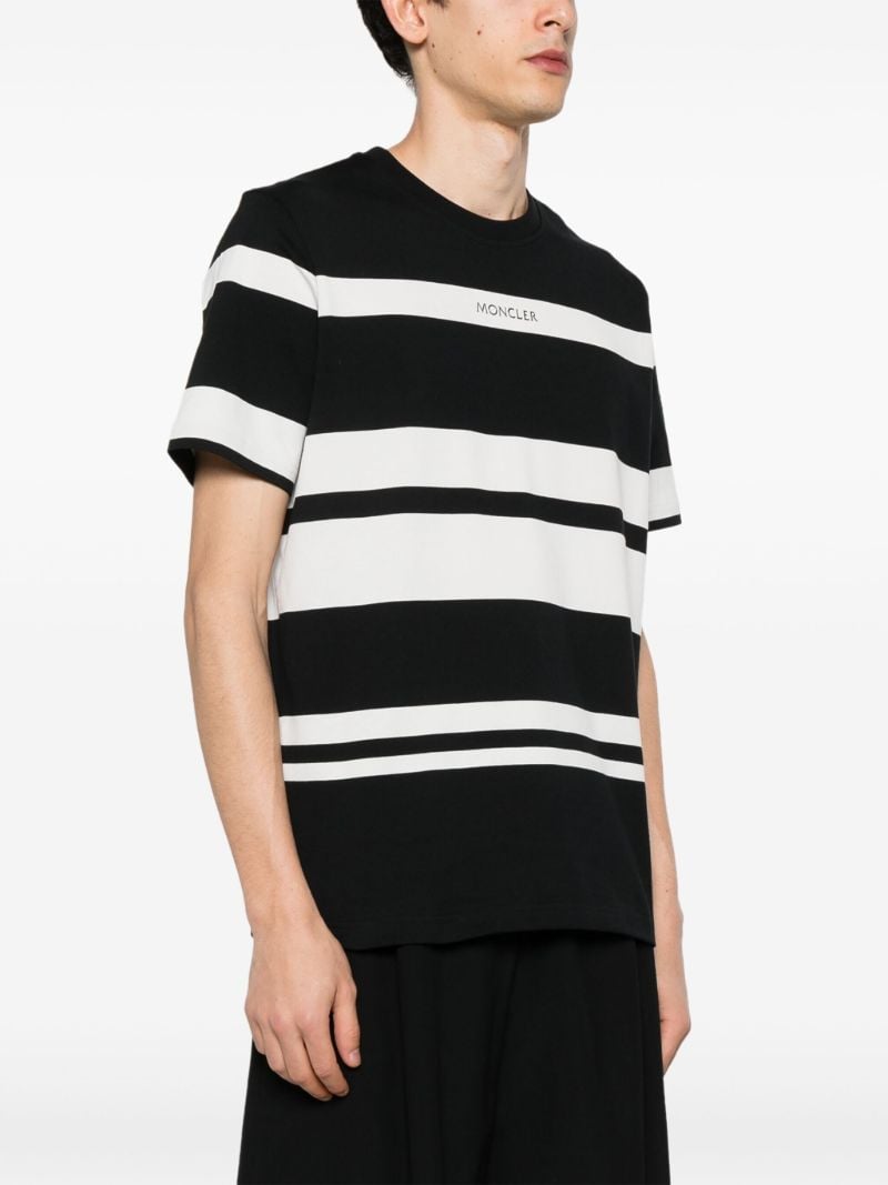 Black Striped Cotton T-shirt