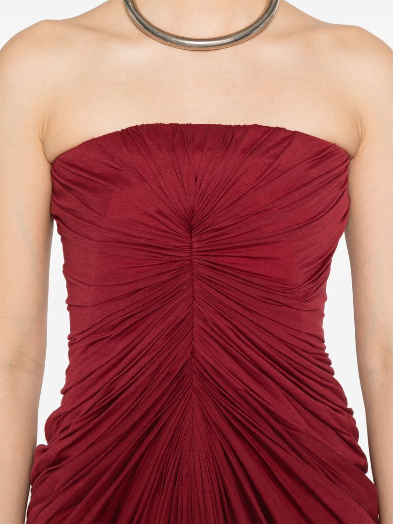 Red Ruched Maxi Dress