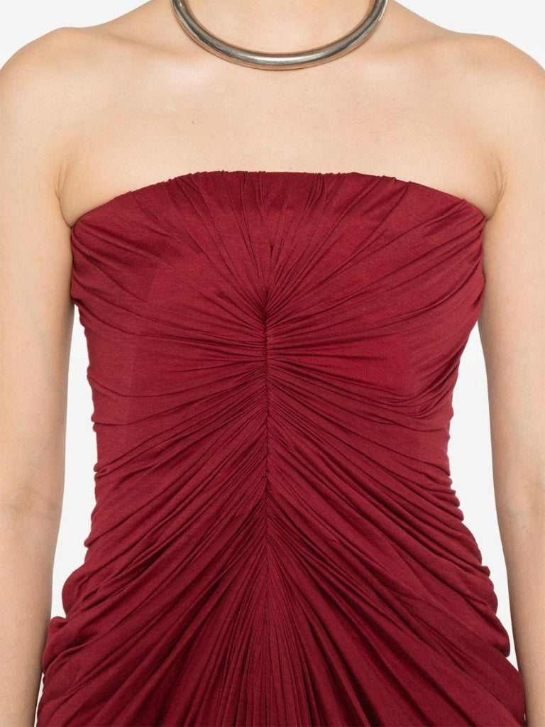 Red Ruched Maxi Dress