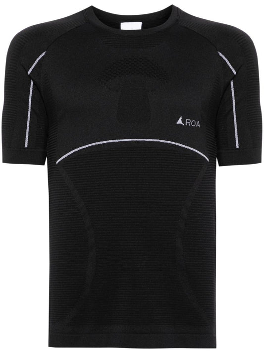 Black Fungi Fine Ribbed T-shirt