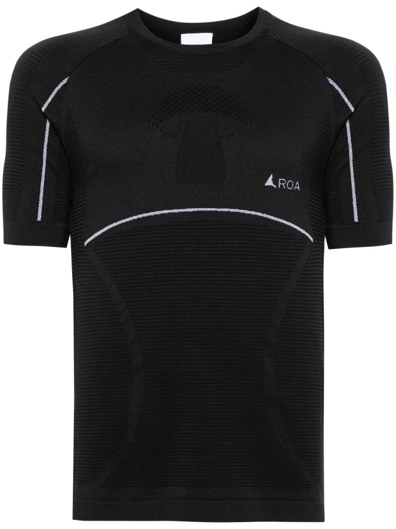 Black Fungi Fine Ribbed T-shirt