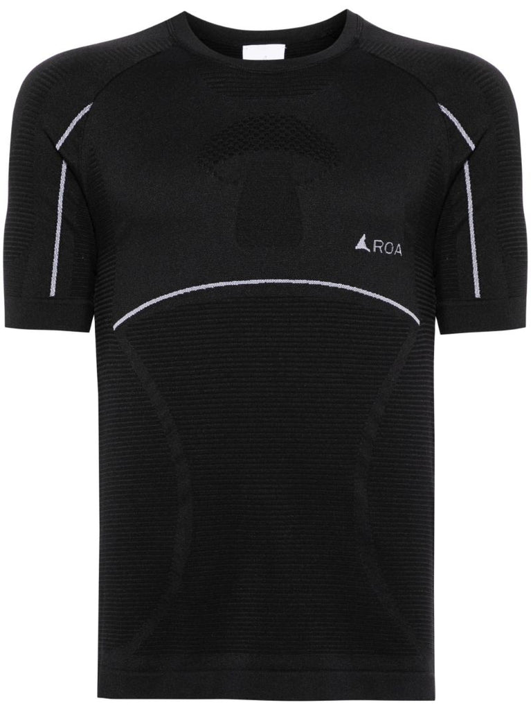 Black Fungi Fine Ribbed T-shirt