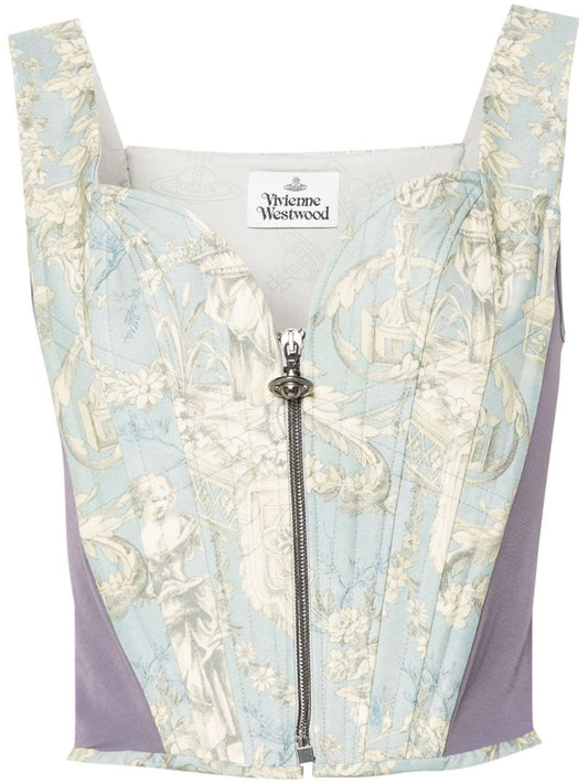 Blue Classic Cotton Corset Top