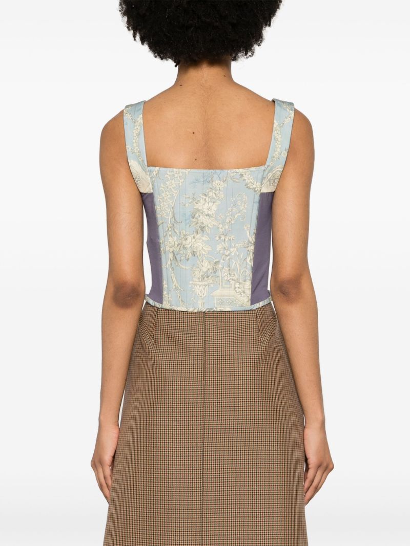 Blue Classic Cotton Corset Top