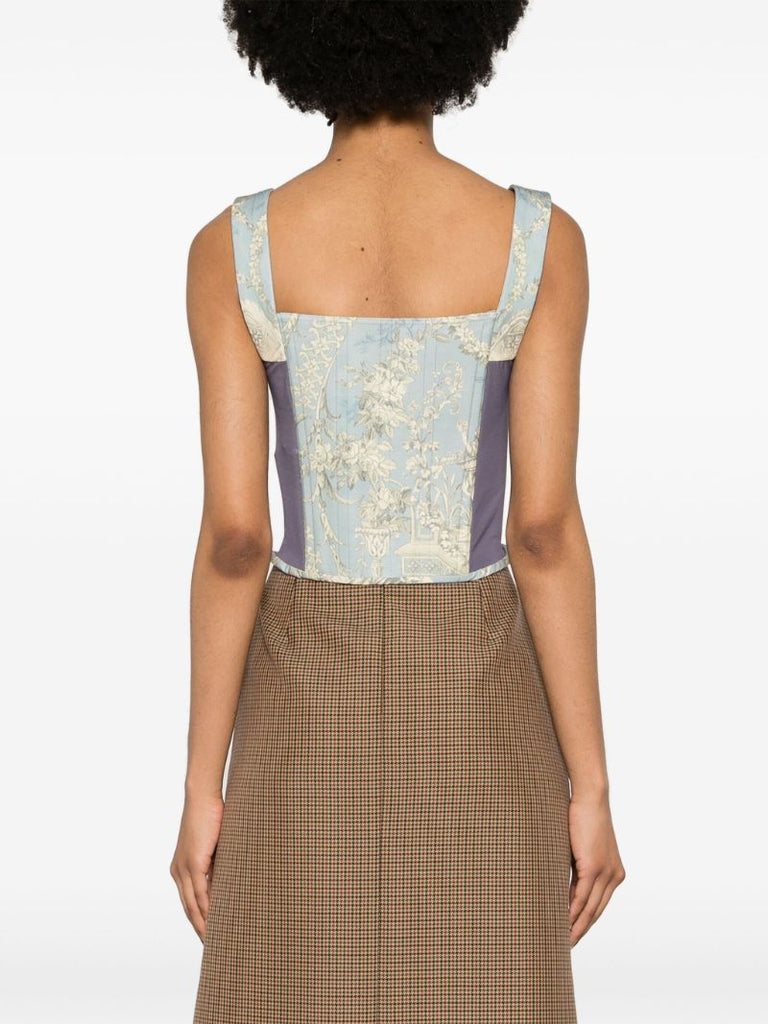 Blue Classic Cotton Corset Top
