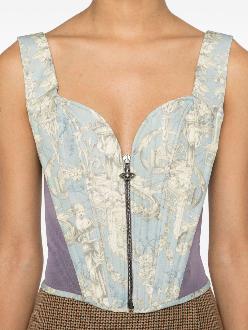 Blue Classic Cotton Corset Top