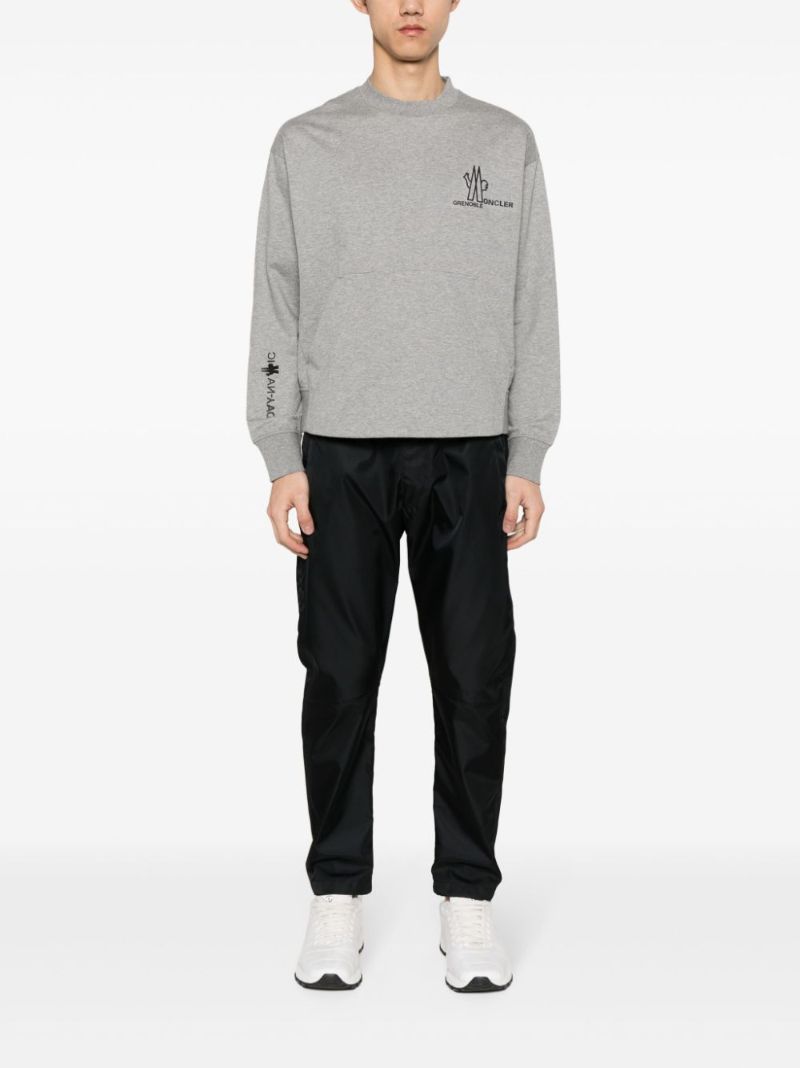 Grey Logo Print Cotton Sweatshirt