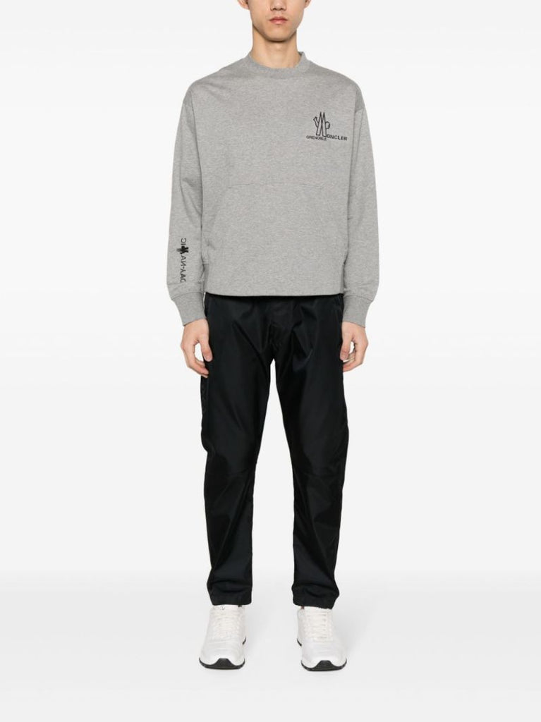 Grey Logo Print Cotton Sweatshirt