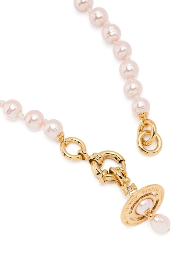 Gold-tone Orb Faux-pearl Necklace