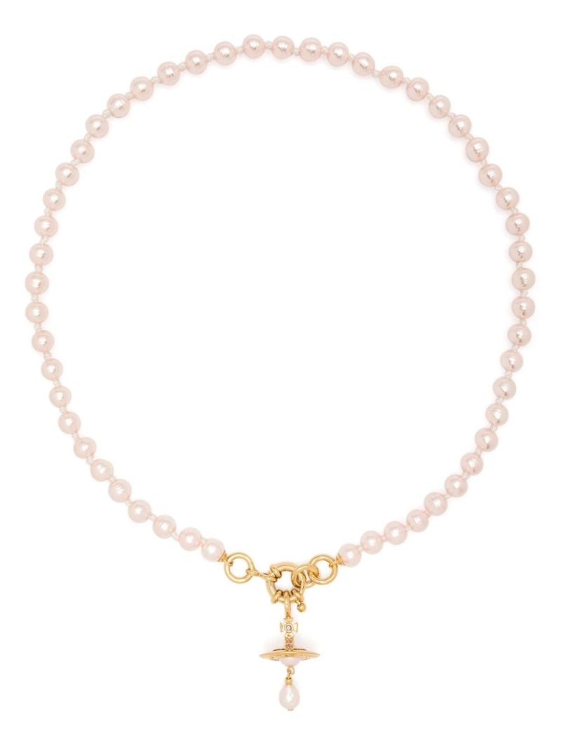 Gold-tone Orb Faux-pearl Necklace