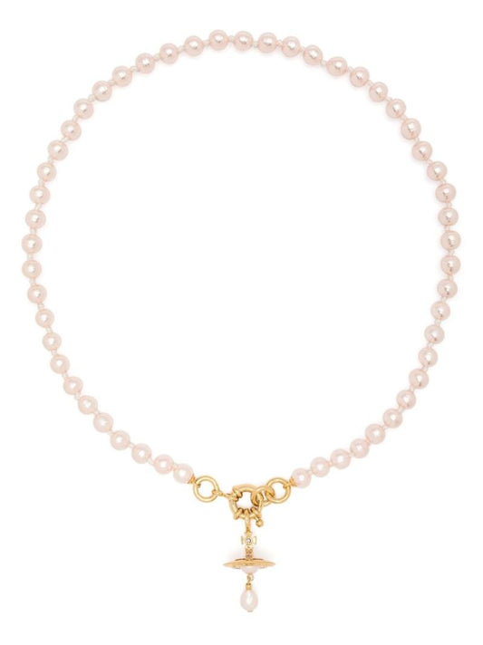 Gold-tone Orb Faux-pearl Necklace