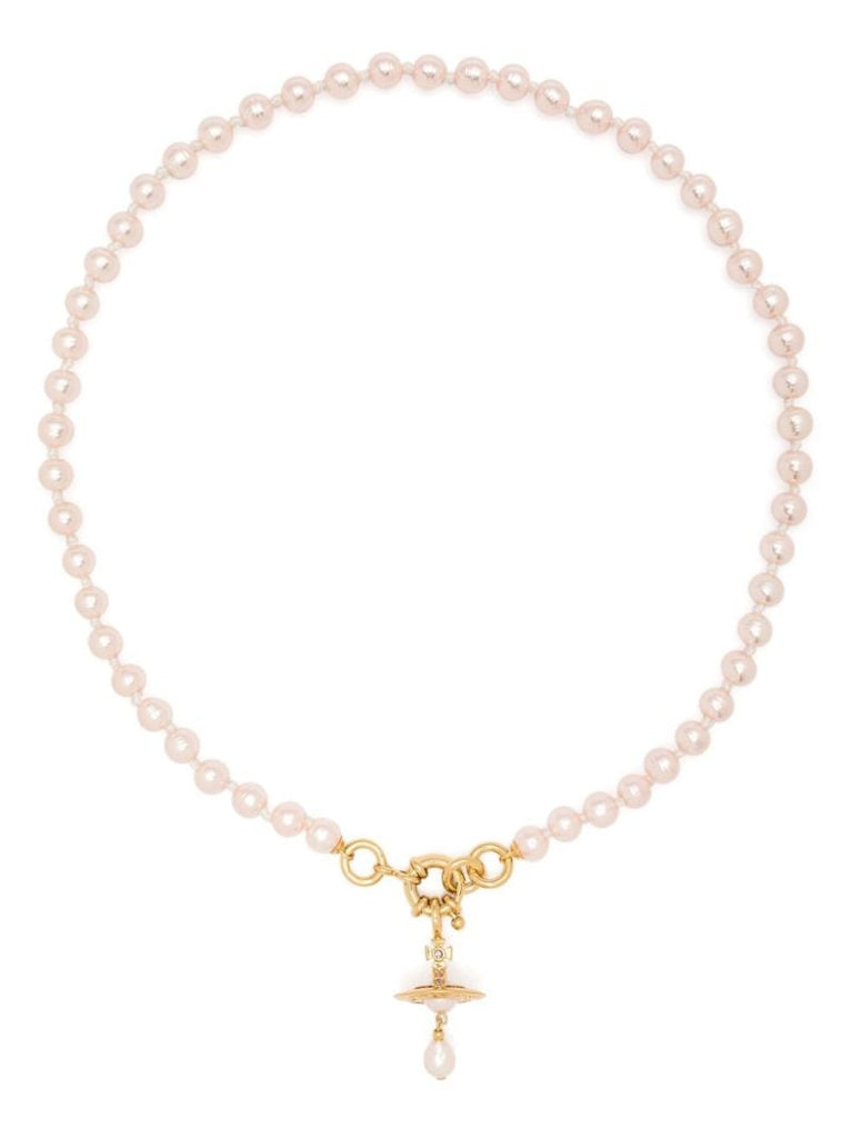 Gold-tone Orb Faux-pearl Necklace