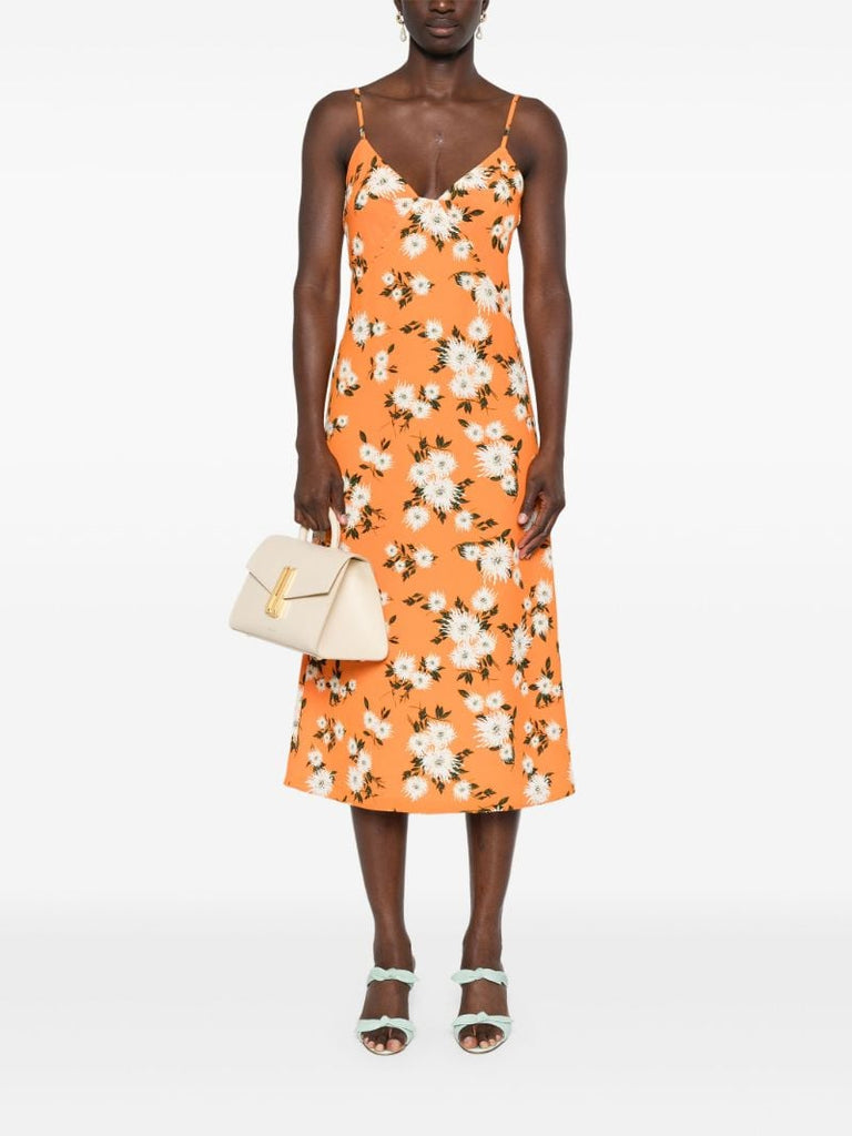 Orange Amaris Floral-print Dress