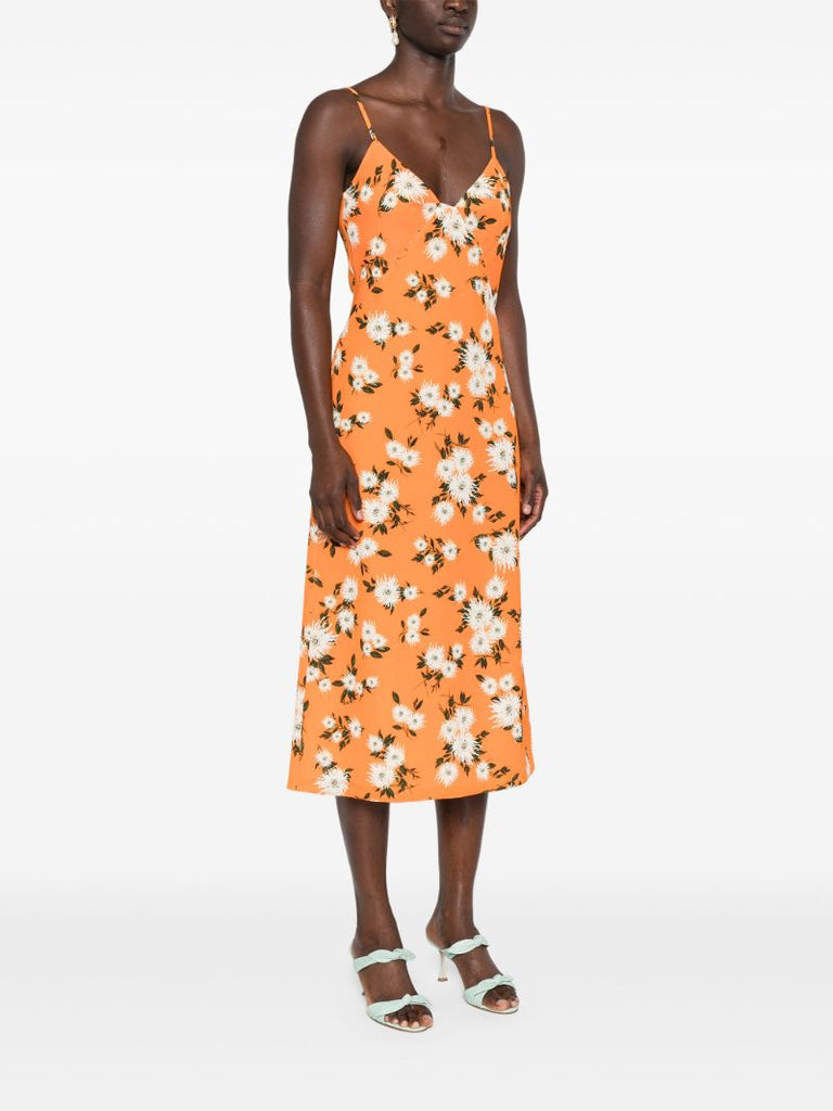 Orange Amaris Floral-print Dress