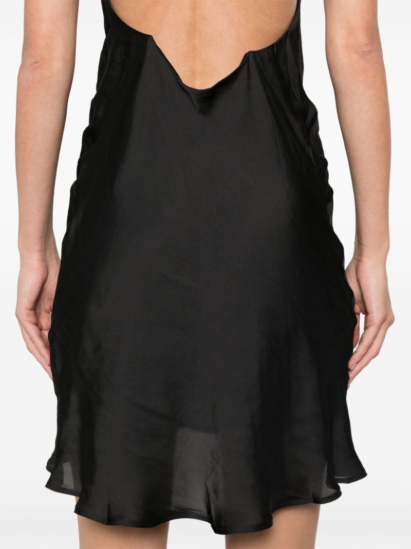 Black Invisible-strap Slip Dress