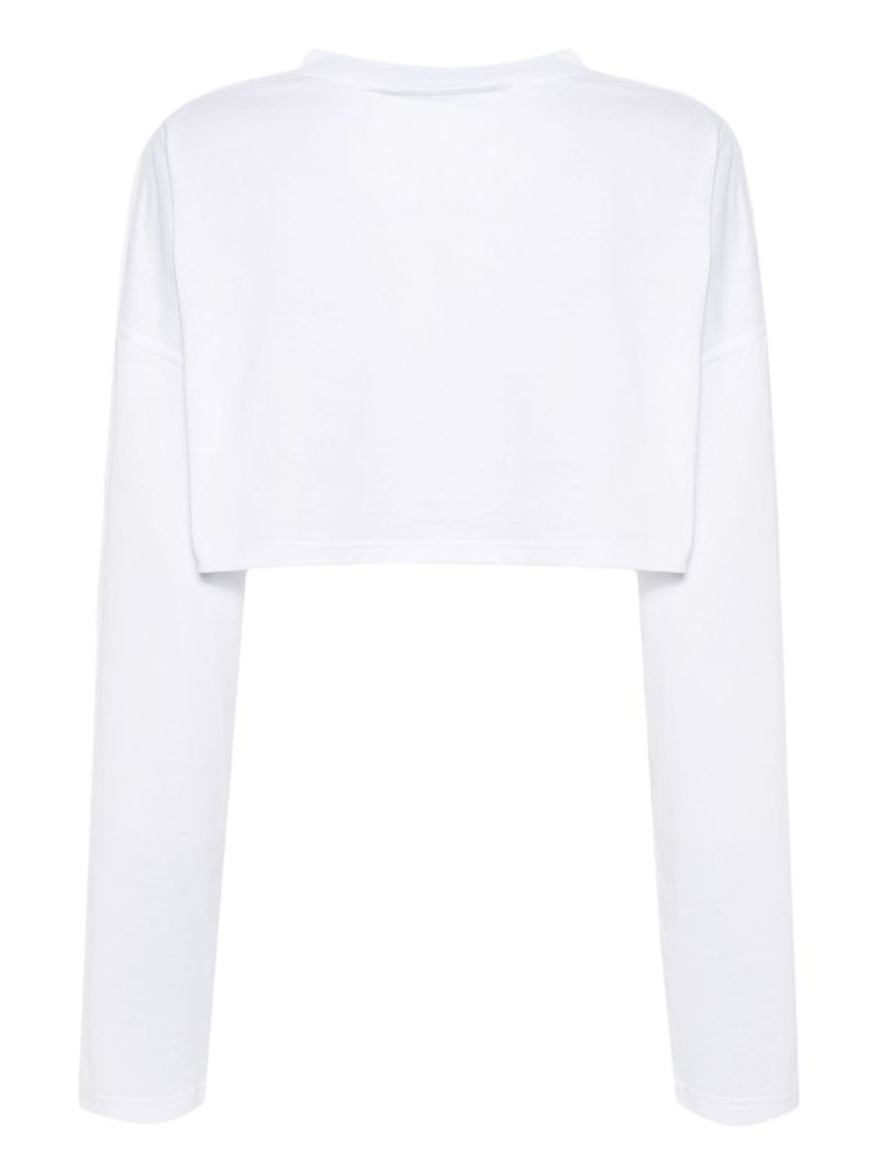 White Logo-appliquÃ_x0083_Â© Cropped T-shirt