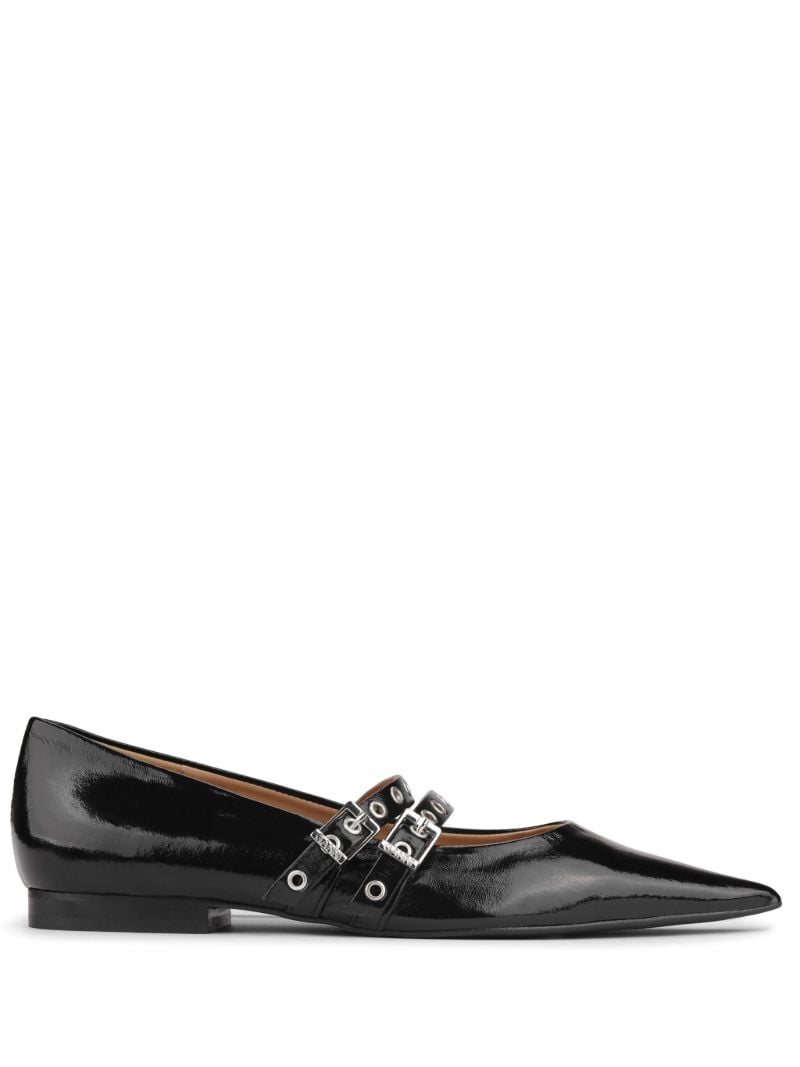 Black Pointed-toe Ballerina Shoes