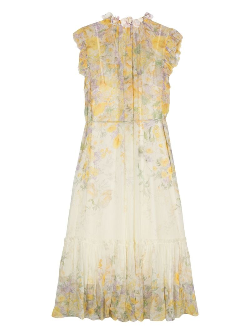 Yellow Harmony Flutter Midi Dress