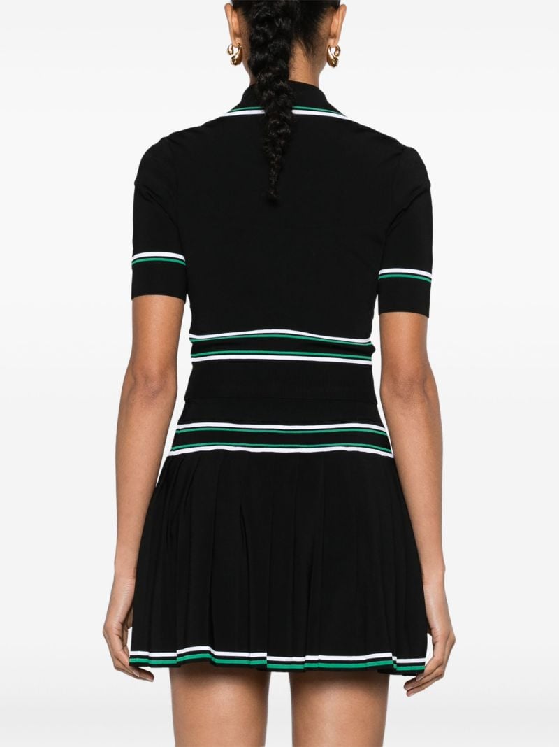 Black Knitted Cropped Short-sleeved Top