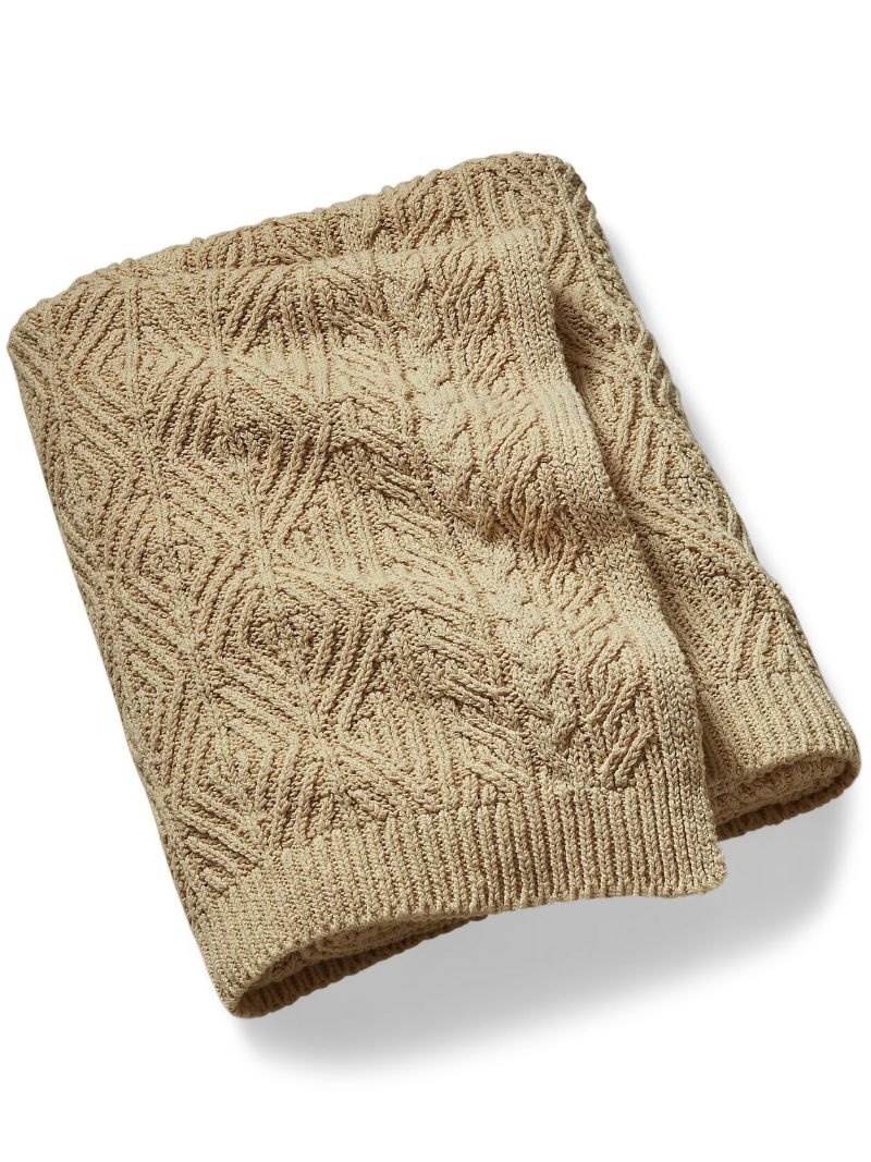 Brown Owen Cable-knit Throw