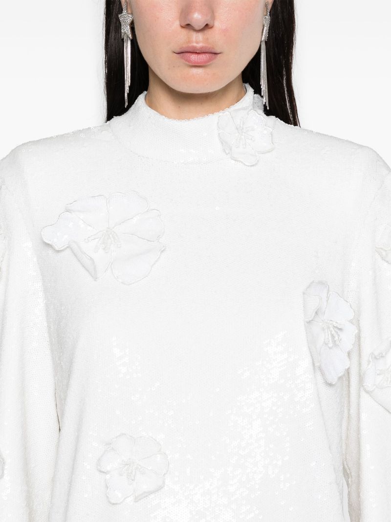 White Floral-appliquÃ_x0083_Â© Dress