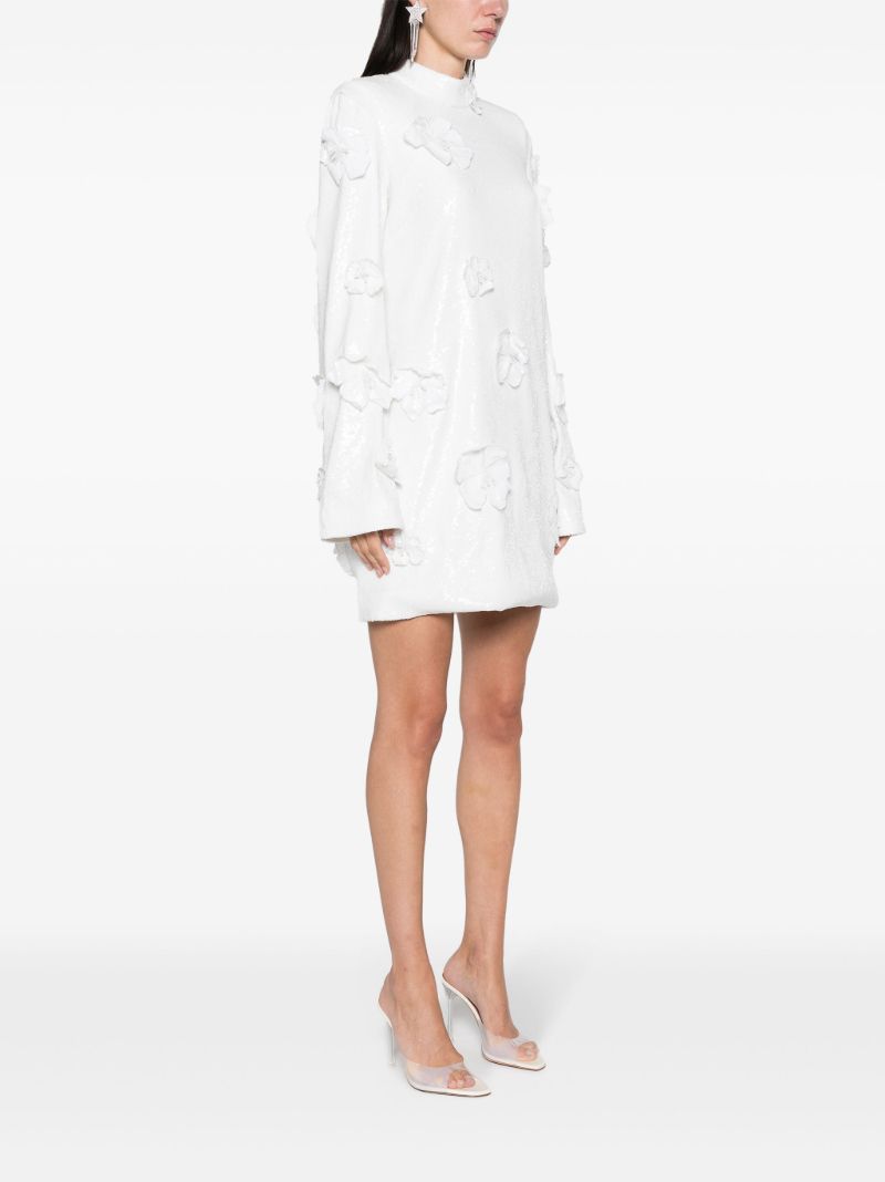 White Floral-appliquÃ_x0083_Â© Dress