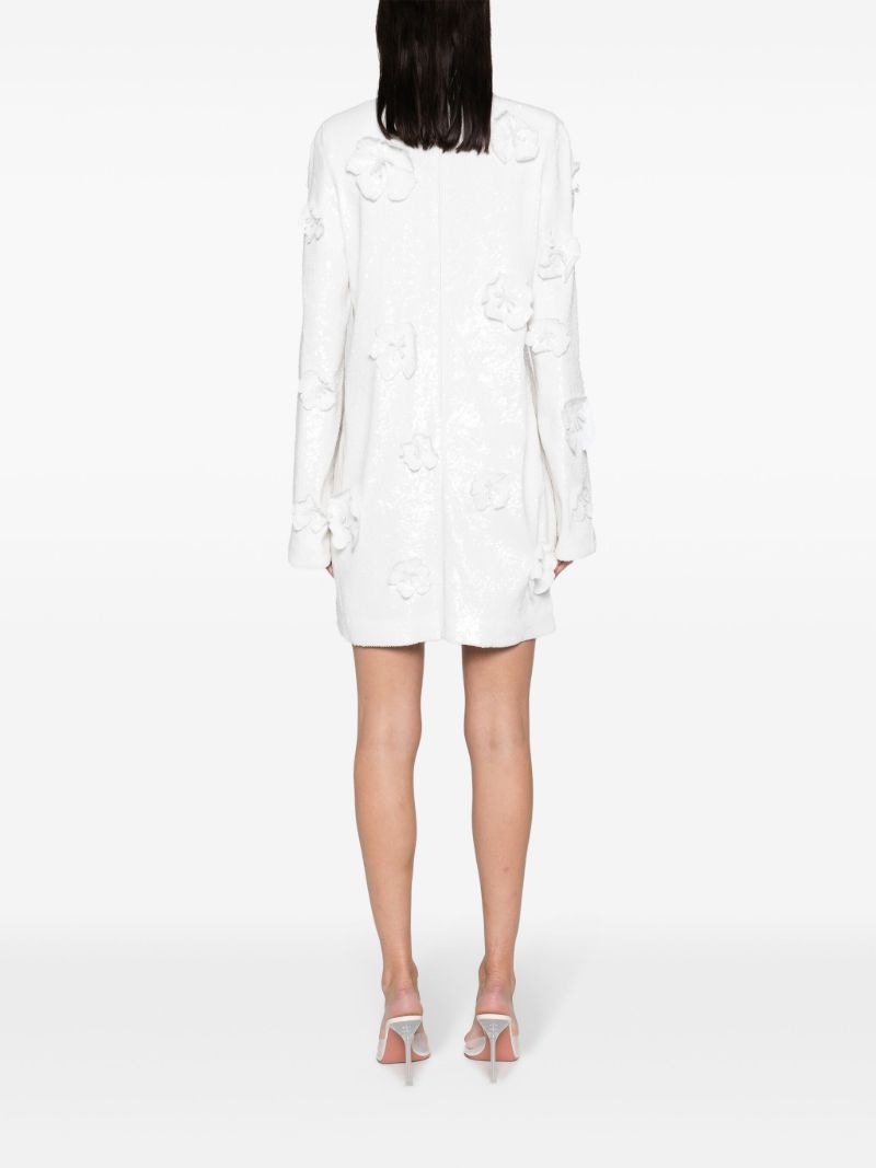 White Floral-appliquÃ_x0083_Â© Dress