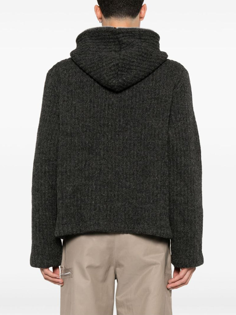 Grey Wool Hoodie
