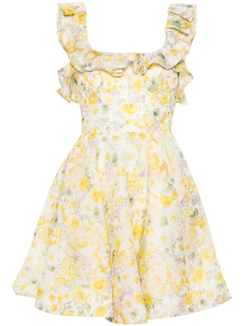 Yellow Harmony Ruffled Mini Dress