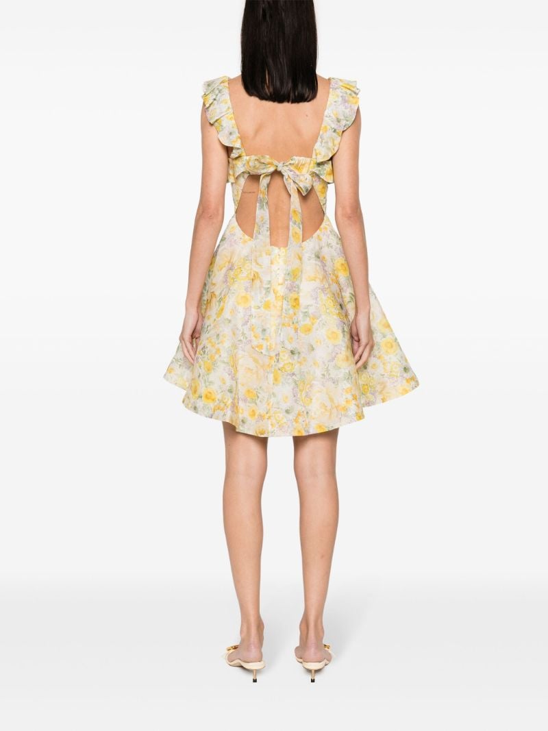 Yellow Harmony Ruffled Mini Dress