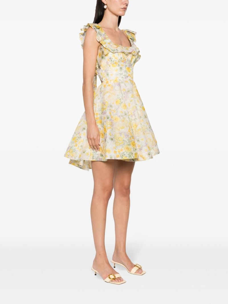 Yellow Harmony Ruffled Mini Dress