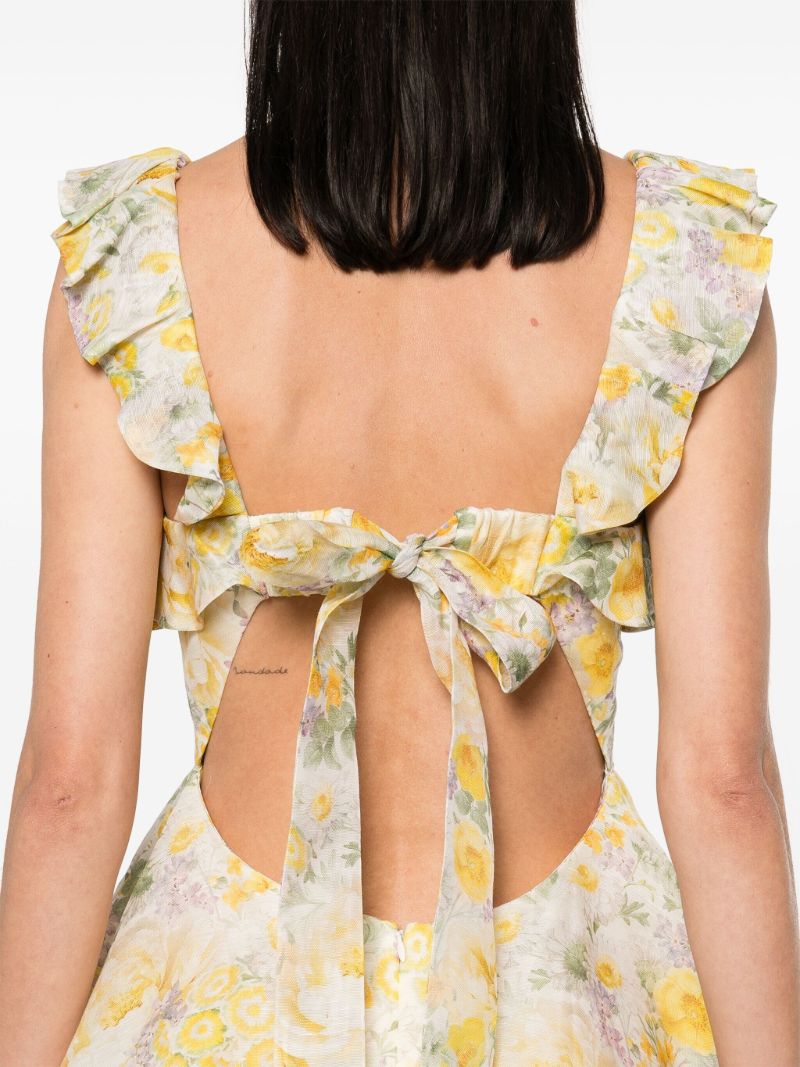 Yellow Harmony Ruffled Mini Dress