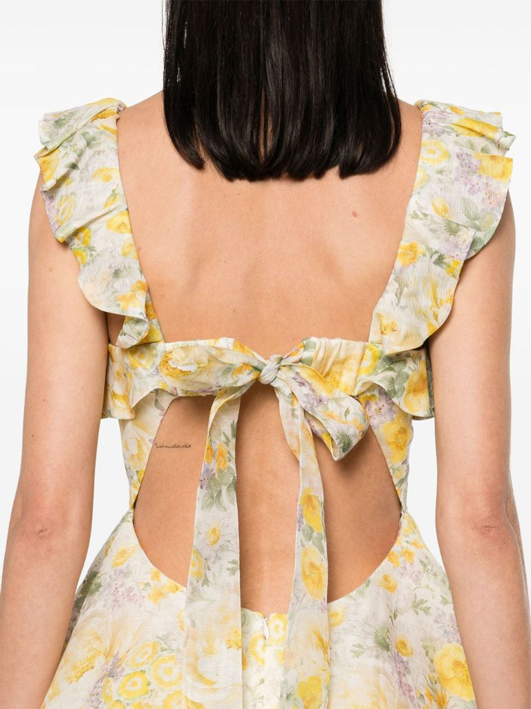 Yellow Harmony Ruffled Mini Dress