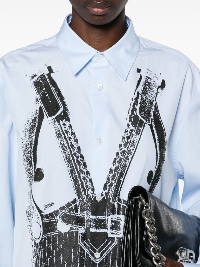 Blue Trompe-l'Ã_x0085_â_x0080__x009c_il-print Cotton Shirt