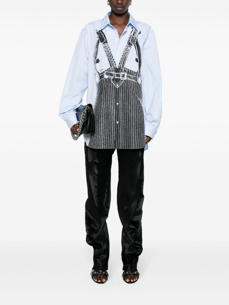 Blue Trompe-l'Ã_x0085_â_x0080__x009c_il-print Cotton Shirt
