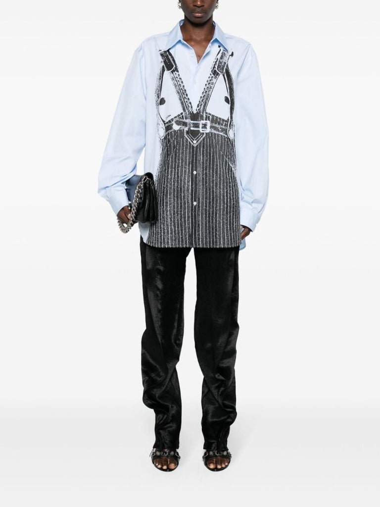 Blue Trompe-l'Ã_x0085_â_x0080__x009c_il-print Cotton Shirt