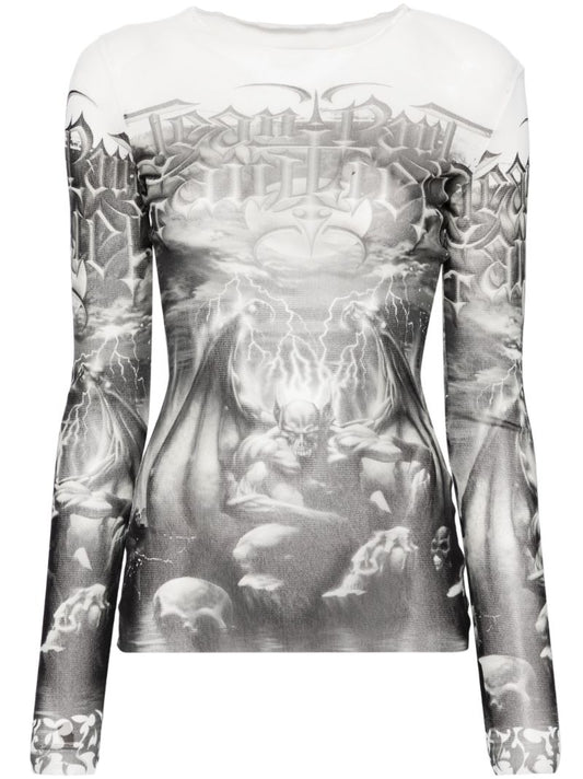White and Black Diablo Top