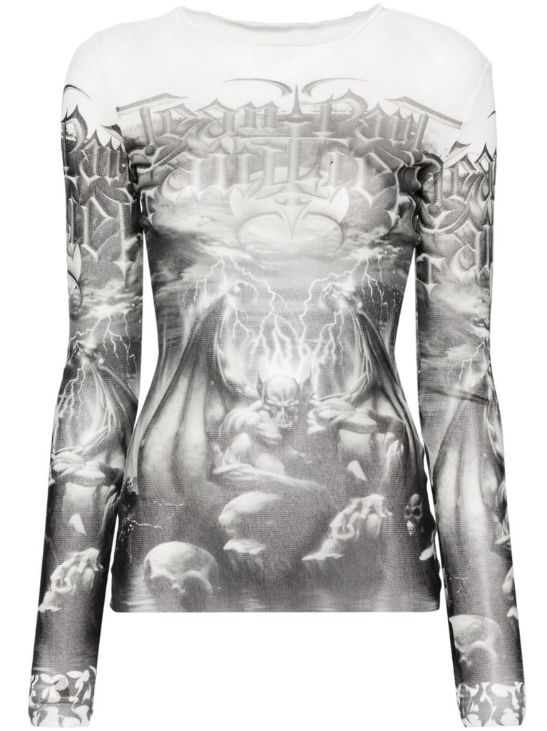White and Black Diablo Top